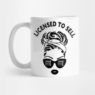 Licensed To Sell  Real Estate Messy Bun Cat Eye Sunglasses Mug